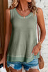 Scoop Neck Waffle Knit Flowy Vest